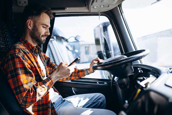 Chauffeur distrait par le téléphone
