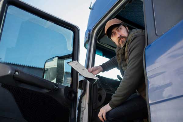 Pause repos chauffeur camion