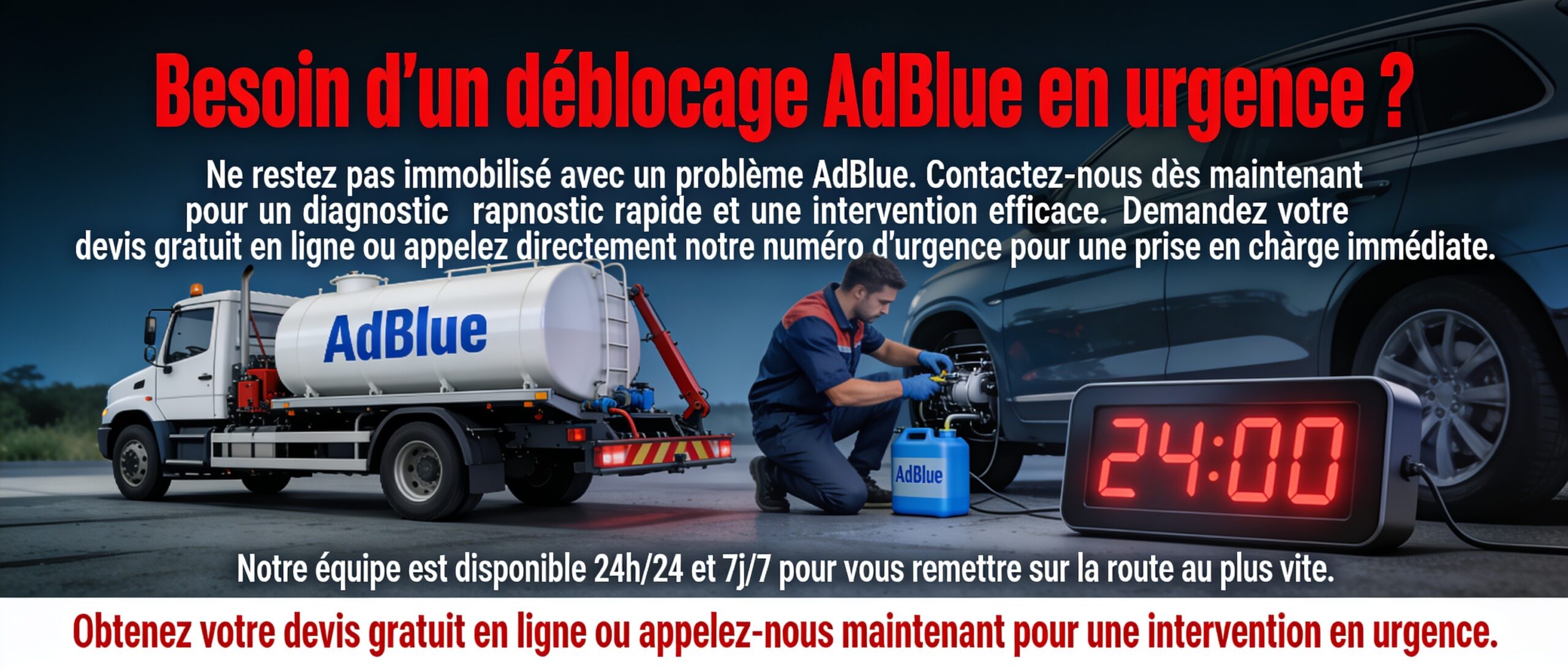 Besoin d'un déblocage AdBlue en urgence ?