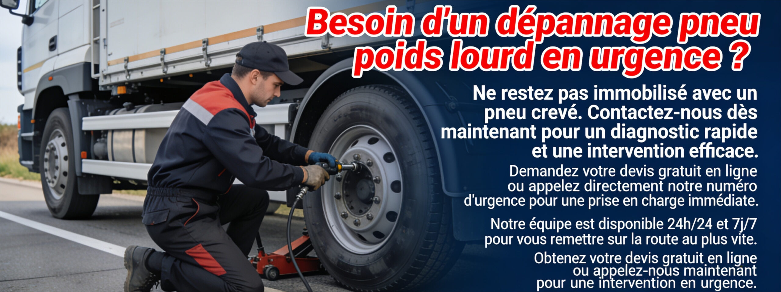 Besoin d'un dépannage pneu poids lourd en urgence ?