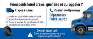 Pneu poids lourd crevé : que faire et qui appeler ? | Dépanneurs Poids Lourd