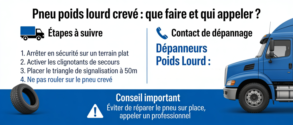 Pneu poids lourd crevé : que faire et qui appeler ? | Dépanneurs Poids Lourd