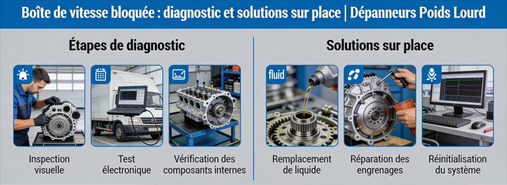 Boîte de vitesse bloquée : diagnostic et solutions sur place | Dépanneurs Poids Lourd