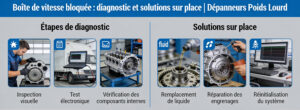 Boîte de vitesse bloquée : diagnostic et solutions sur place | Dépanneurs Poids Lourd